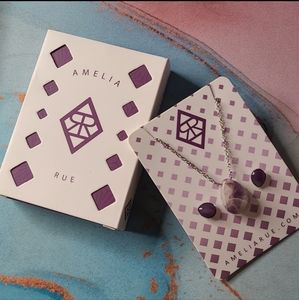 Amethyst Drops Set Drop Necklace & Earrings by Amelia Rue